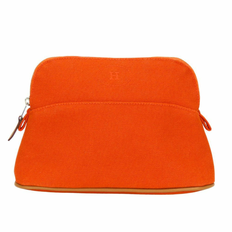 愛馬仕 Bolide 迷你手拿包,棉帆布包,皮革,橙色(Feu),女士款-1