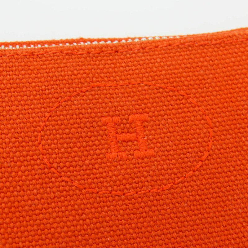 愛馬仕 Bolide 迷你手拿包,棉帆布包,皮革,橙色(Feu),女士款-4