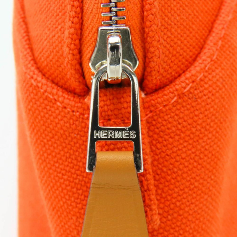 愛馬仕 Bolide 迷你手拿包,棉帆布包,皮革,橙色(Feu),女士款-5