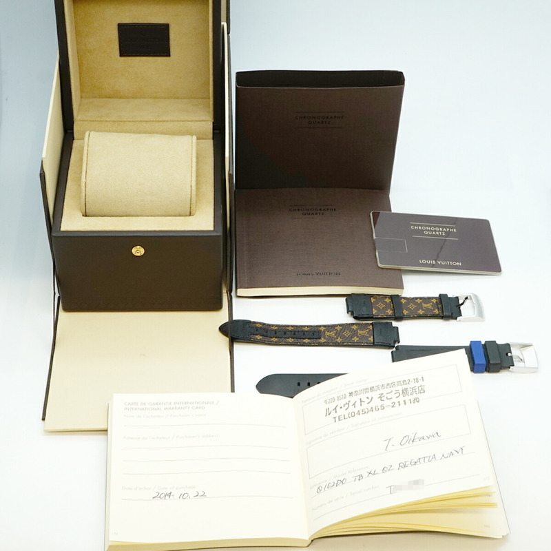 路易威登 Tambour Regatta Q102D 海軍藍錶盤男士腕錶-9