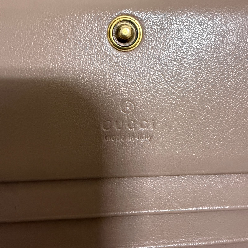 GUCCI 466492 Marmont 藕色雙G零錢袋短夾-6