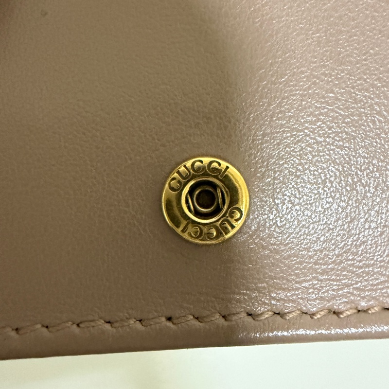 GUCCI 466492 Marmont 藕色雙G零錢袋短夾-7