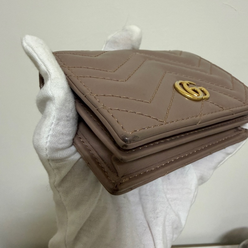 GUCCI 466492 Marmont 藕色雙G零錢袋短夾-10
