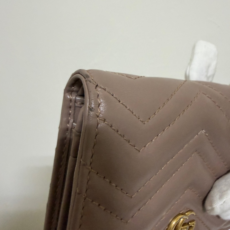 GUCCI 466492 Marmont 藕色雙G零錢袋短夾-15
