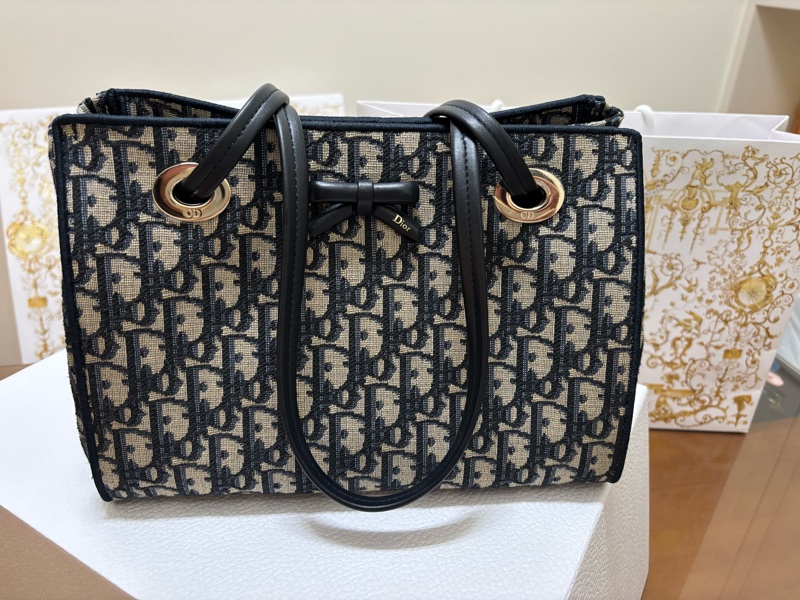 Dior 2026新款小型托特包（藍色 Dior Oblique 緹花）-8