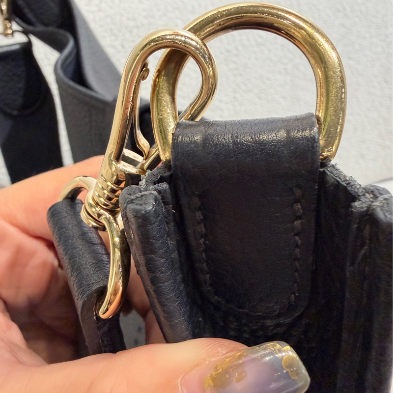 Hermès愛馬仕 老愛馬仕方框H刻 深藍近黑-9