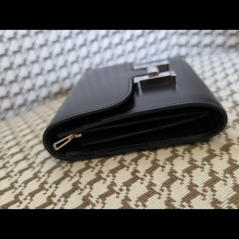 Hermès Constance  黑銀短夾 Box 絕版品
