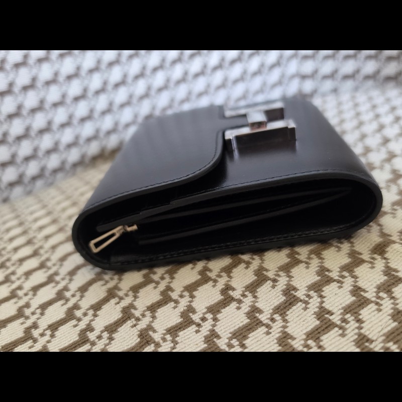 Hermès Constance 黑銀短夾 Box 絕版品-0
