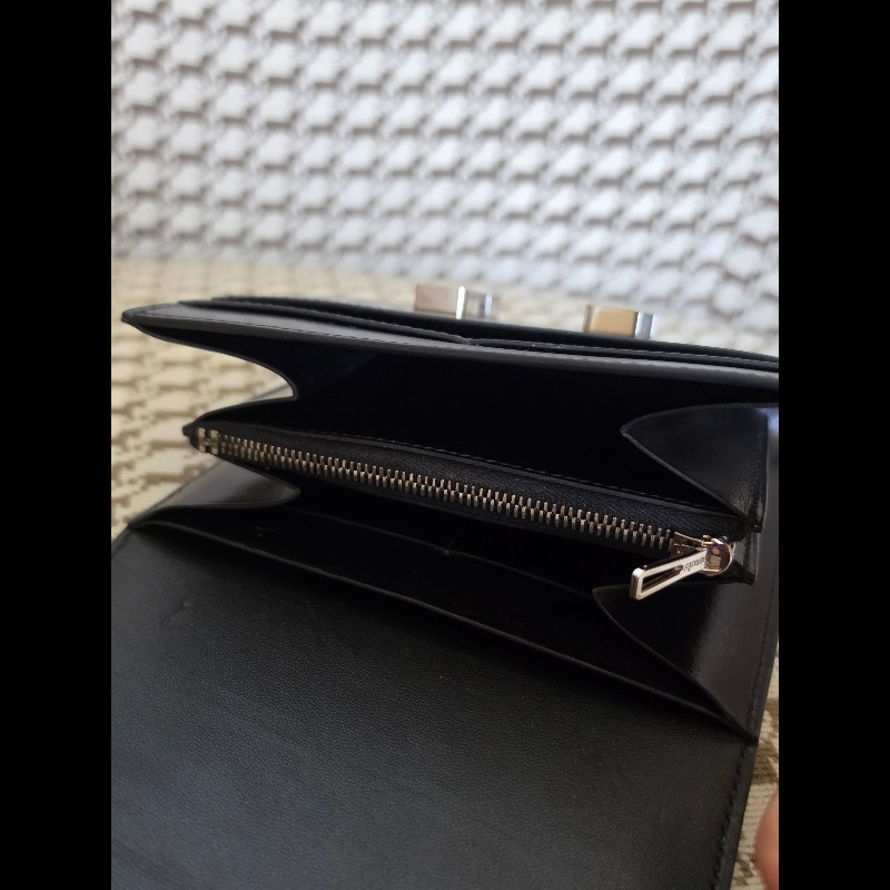Hermès Constance 黑銀短夾 Box 絕版品-4