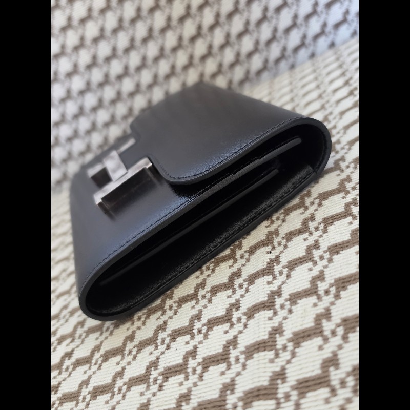 Hermès Constance 黑銀短夾 Box 絕版品-6