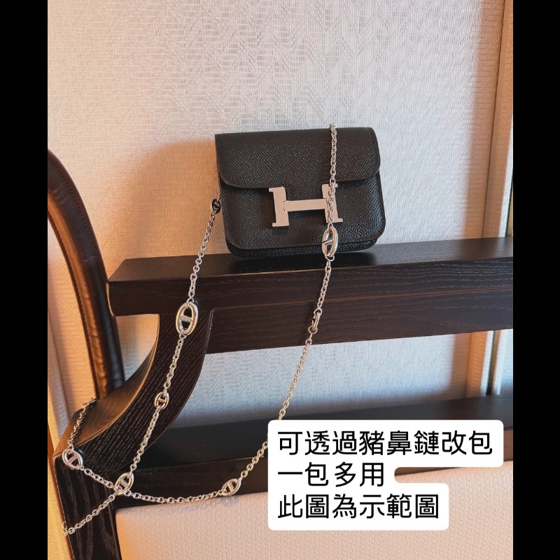 Hermès Constance 黑銀短夾 Box 絕版品-7