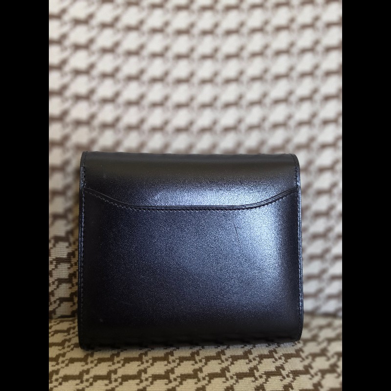 Hermès Constance 黑銀短夾 Box 絕版品-9