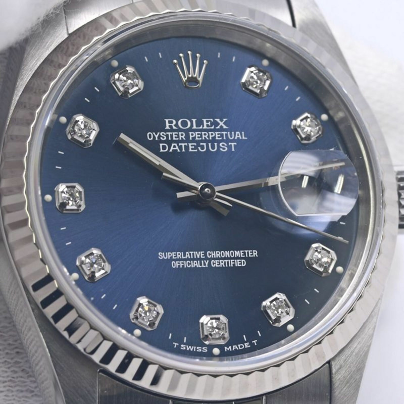 勞力士 Datejust 10P 鑲鑽 16234G 男士腕錶 18K 白金 x 不鏽鋼 40300-22