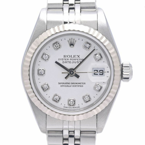 勞力士 Datejust 10P 鑲鑽 79174G 女士腕錶 18K 白金 x 不鏽鋼 40302