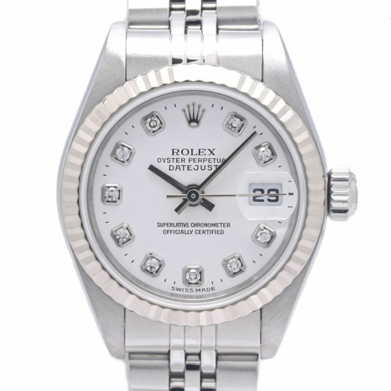 勞力士 Datejust 10P 鑲鑽 79174G 女士腕錶 18K 白金 x 不鏽鋼 40302-1