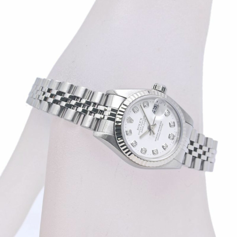 勞力士 Datejust 10P 鑲鑽 79174G 女士腕錶 18K 白金 x 不鏽鋼 40302-2