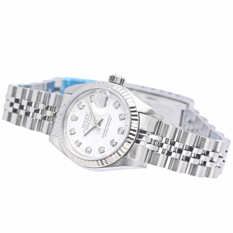 勞力士 Datejust 10P 鑲鑽 79174G 女士腕錶 18K 白金 x 不鏽鋼 40302-3