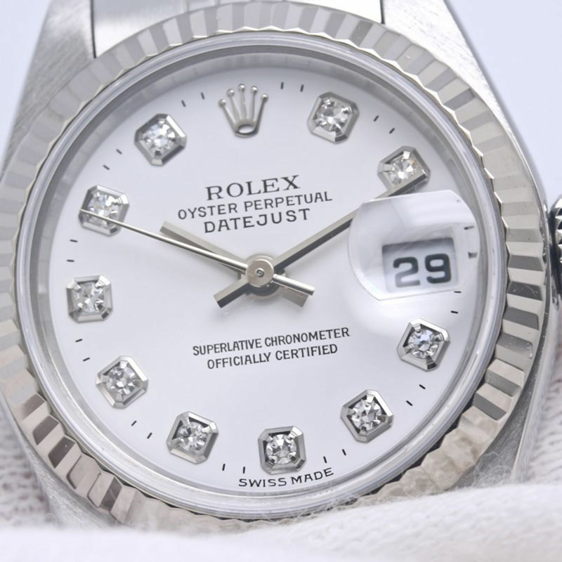 勞力士 Datejust 10P 鑲鑽 79174G 女士腕錶 18K 白金 x 不鏽鋼 40302-16