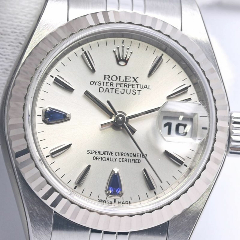 勞力士 Datejust Sapphire 2P 79174 女士腕錶 18K 白金 x 不鏽鋼 40301-7