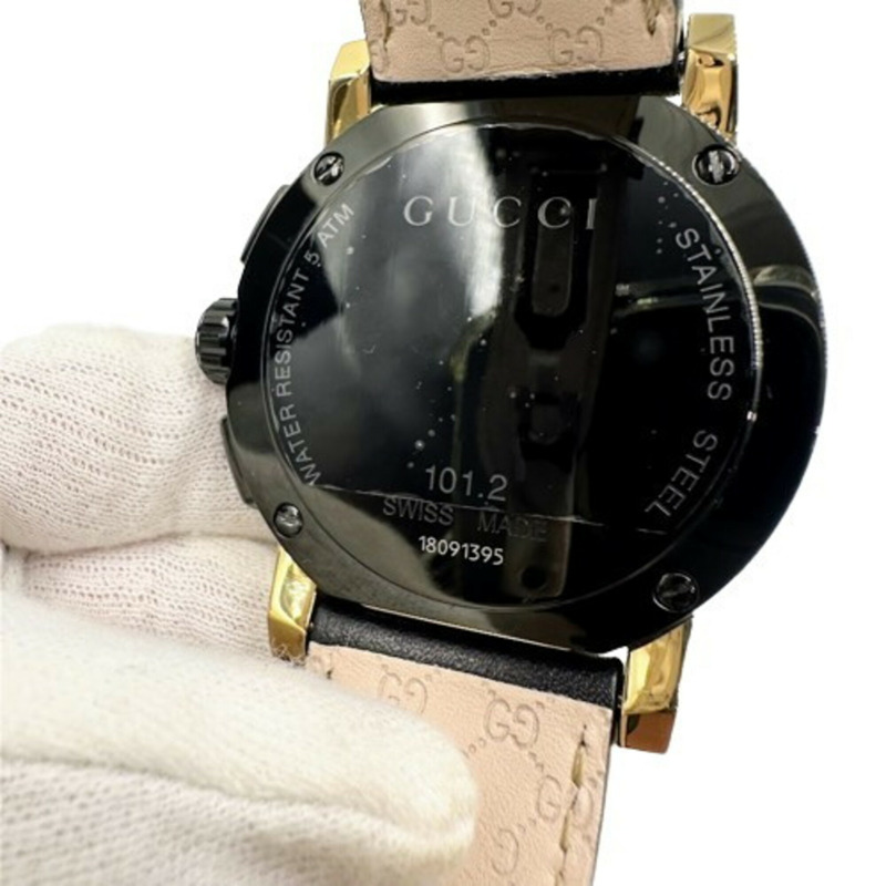 GUCCI 101.2 G-Chrono 石英錶,黑色-5