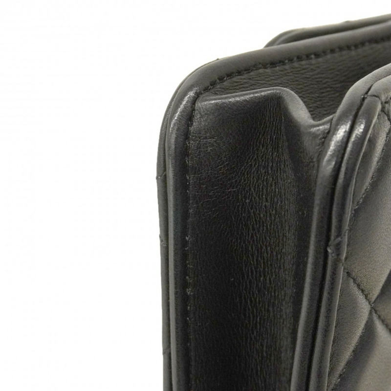 香奈兒絎縫鏈條單肩手提包,羊皮,黑色/香檳色,女士兩用包-5