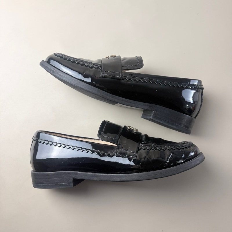 超好看樂福鞋｜Chanel 黑金雙c logo 樂福鞋 38.5🖤-1