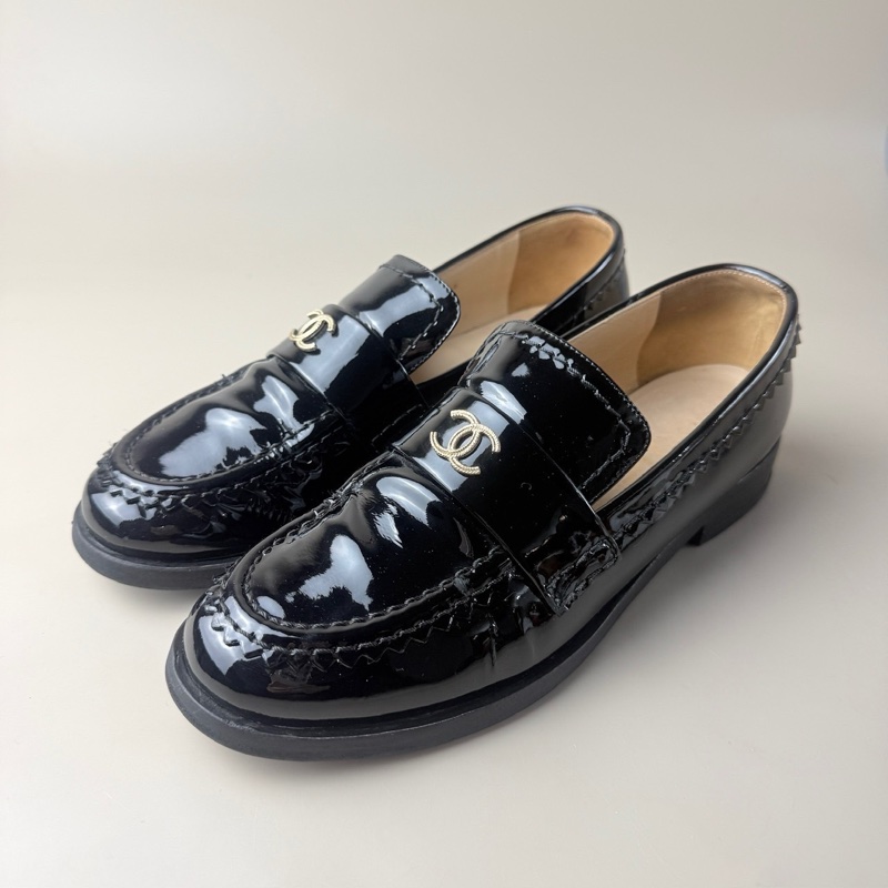 超好看樂福鞋｜Chanel 黑金雙c logo 樂福鞋 38.5🖤-3