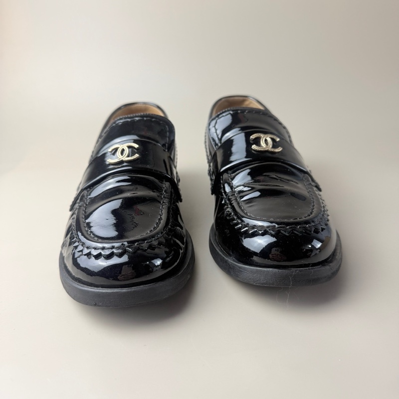 超好看樂福鞋｜Chanel 黑金雙c logo 樂福鞋 38.5🖤-4