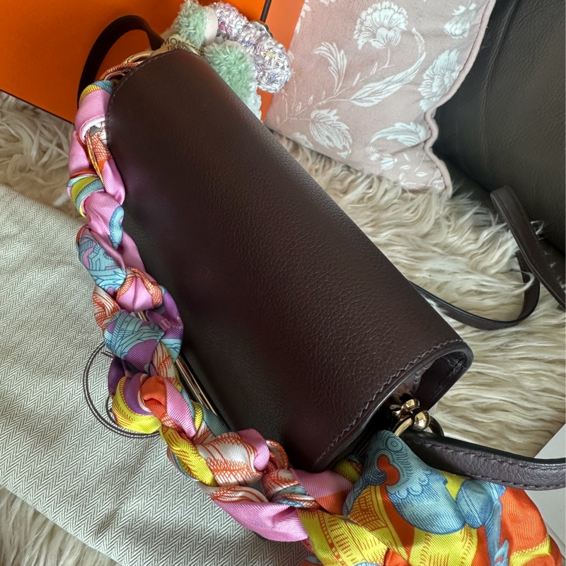 愛馬仕包 豬鼻包 側背包 斜背包 斜挎包 酒紅色玫瑰金扣  有專櫃收據副本 hermes roulis mini bag /crossbody bag rouge sellier evercolor rose gold hardware-23