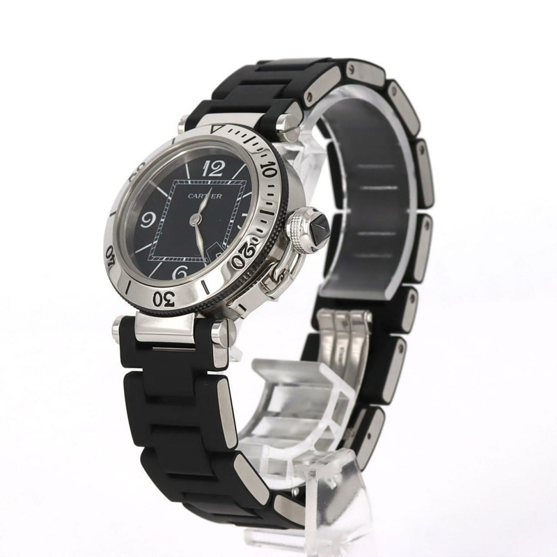 卡地亞 Pasha Seatimer 女士 SM W3140003 精鋼石英錶-1