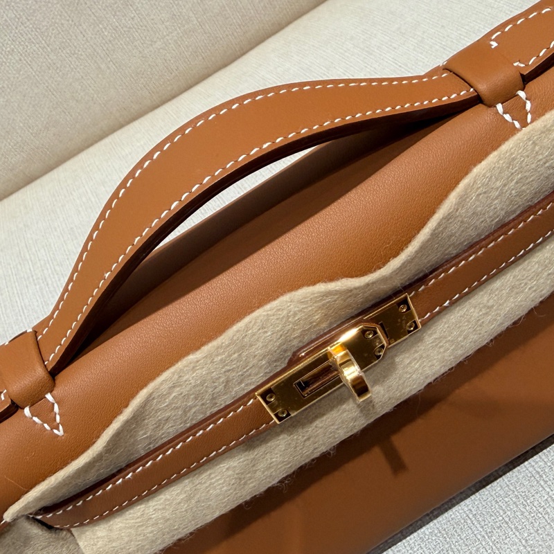 Hermes mini Kelly 一代 Kelly pochette 金棕金全新-1