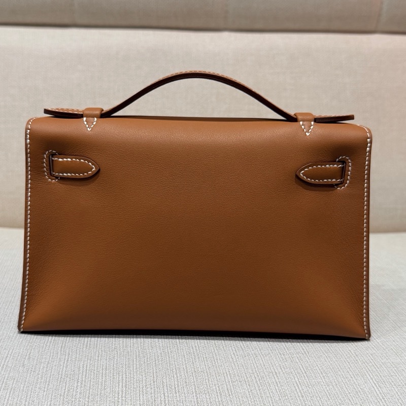 Hermes mini Kelly 一代 Kelly pochette 金棕金全新-2