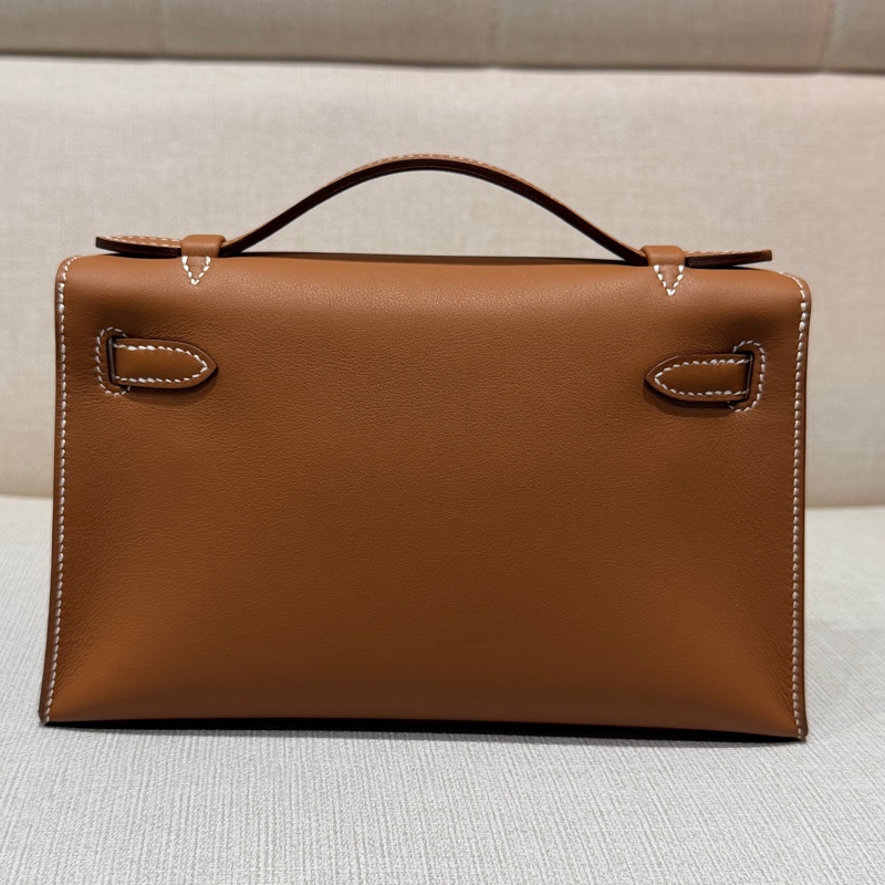 Hermes mini Kelly 一代 Kelly pochette 金棕金全新-7
