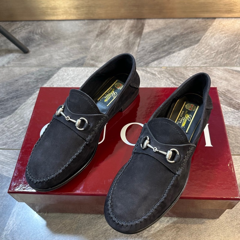 Gucci 古馳 新款1953 馬蹄扣麂皮面樂福鞋 休閒鞋 可以踩跟 經典百搭 超輕舒適 36.5碼-1