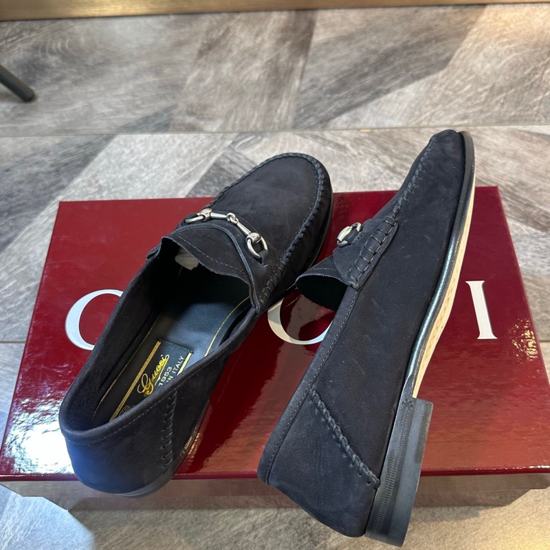 Gucci 古馳 新款1953 馬蹄扣麂皮面樂福鞋 休閒鞋 可以踩跟 經典百搭 超輕舒適 36.5碼-4