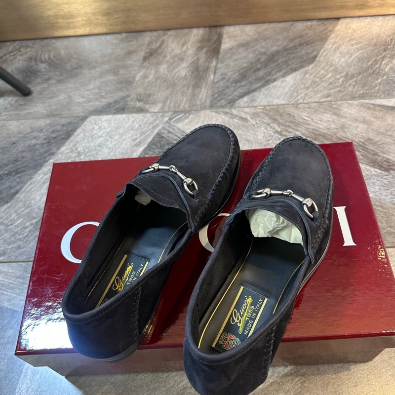 Gucci 古馳 新款1953 馬蹄扣麂皮面樂福鞋 休閒鞋 可以踩跟 經典百搭 超輕舒適 36.5碼-5