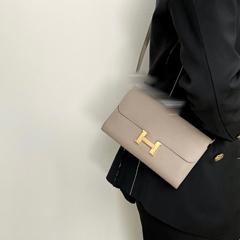 【98新 ✨ 全網最低價！】 Hermes 愛馬仕 constance 康康錢包 銀河灰 金扣 斜挎包（下單前先詢問庫存❗️）-2