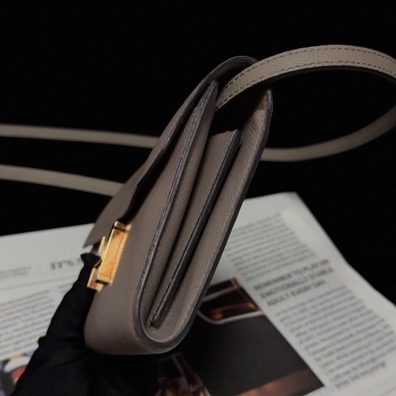 【98新 ✨ 全網最低價！】 Hermes 愛馬仕 constance 康康錢包 銀河灰 金扣 斜挎包（下單前先詢問庫存❗️）-13