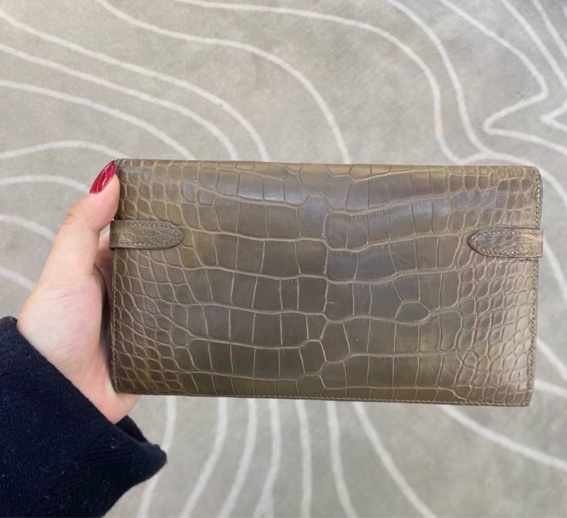 【96新 ✨ 全網最低價!】 hermes 愛馬仕 kelly 錢包 鰐魚皮 金扣(下單前先詢問庫存❗️)-1