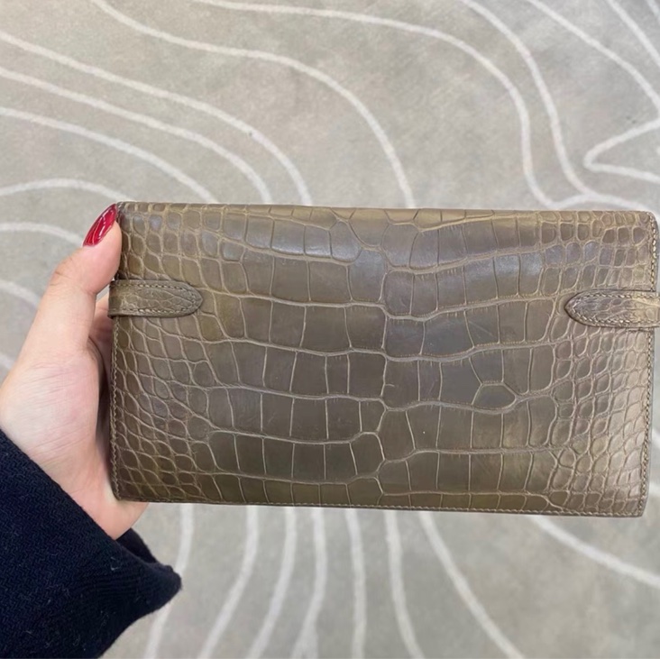 【96新 ✨ 全網最低價!】 hermes 愛馬仕 kelly 錢包 鰐魚皮 金扣(下單前先詢問庫存❗️)-7