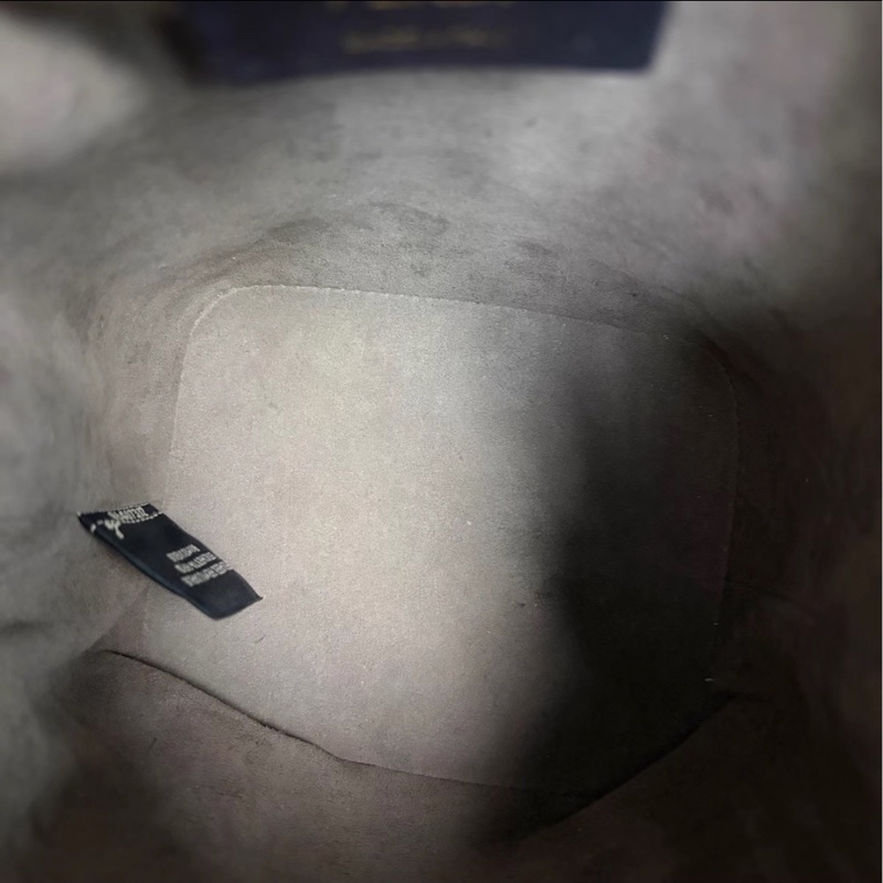 輕巧耐用✨99新🆕Fendi芬迪棕黑拼色老花mini水桶包單肩斜挎手提包-14