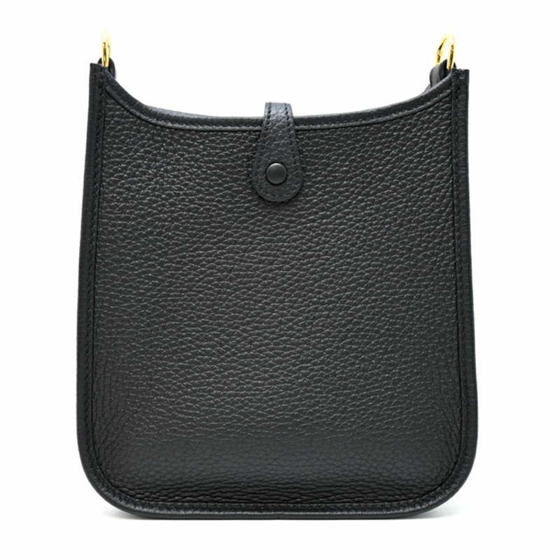 愛馬仕 Evelyne TPM,B 印記,2023 年款,金色五金,女士單肩包,Taurillon Clemence 皮革,黑色-1