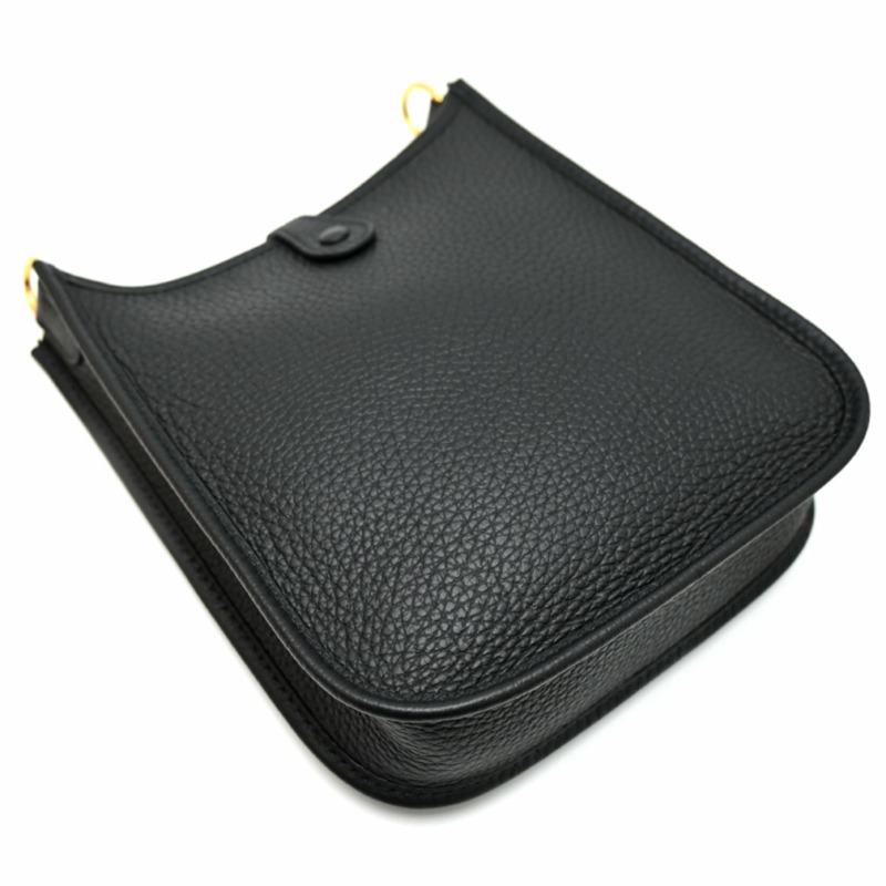 愛馬仕 Evelyne TPM,B 印記,2023 年款,金色五金,女士單肩包,Taurillon Clemence 皮革,黑色-3