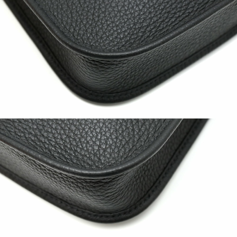 愛馬仕 Evelyne TPM,B 印記,2023 年款,金色五金,女士單肩包,Taurillon Clemence 皮革,黑色-6