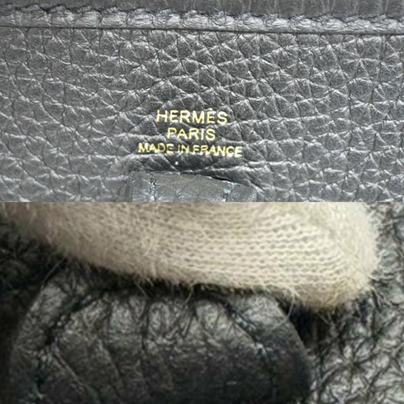 愛馬仕 Evelyne TPM,B 印記,2023 年款,金色五金,女士單肩包,Taurillon Clemence 皮革,黑色-7