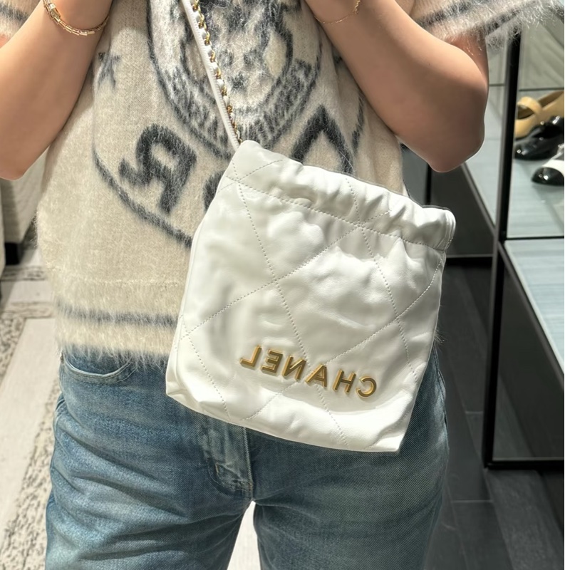 絕美熱門款🥹Chanel香奈兒白金mini22bag鏈條手提單肩斜挎包-3