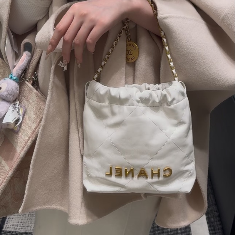 絕美熱門款🥹Chanel香奈兒白金mini22bag鏈條手提單肩斜挎包-4