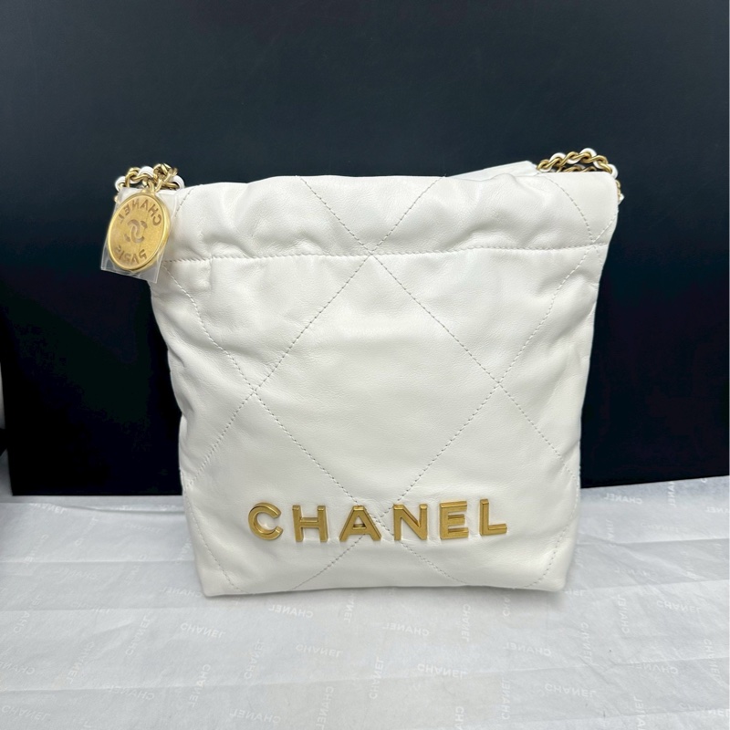 絕美熱門款🥹Chanel香奈兒白金mini22bag鏈條手提單肩斜挎包-9