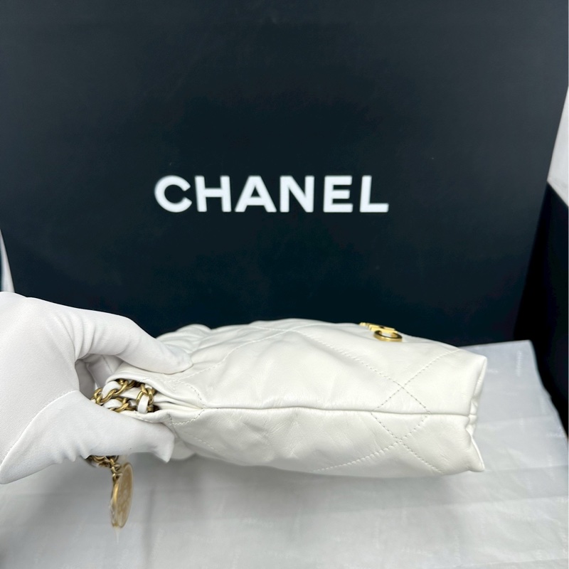 絕美熱門款🥹Chanel香奈兒白金mini22bag鏈條手提單肩斜挎包-11