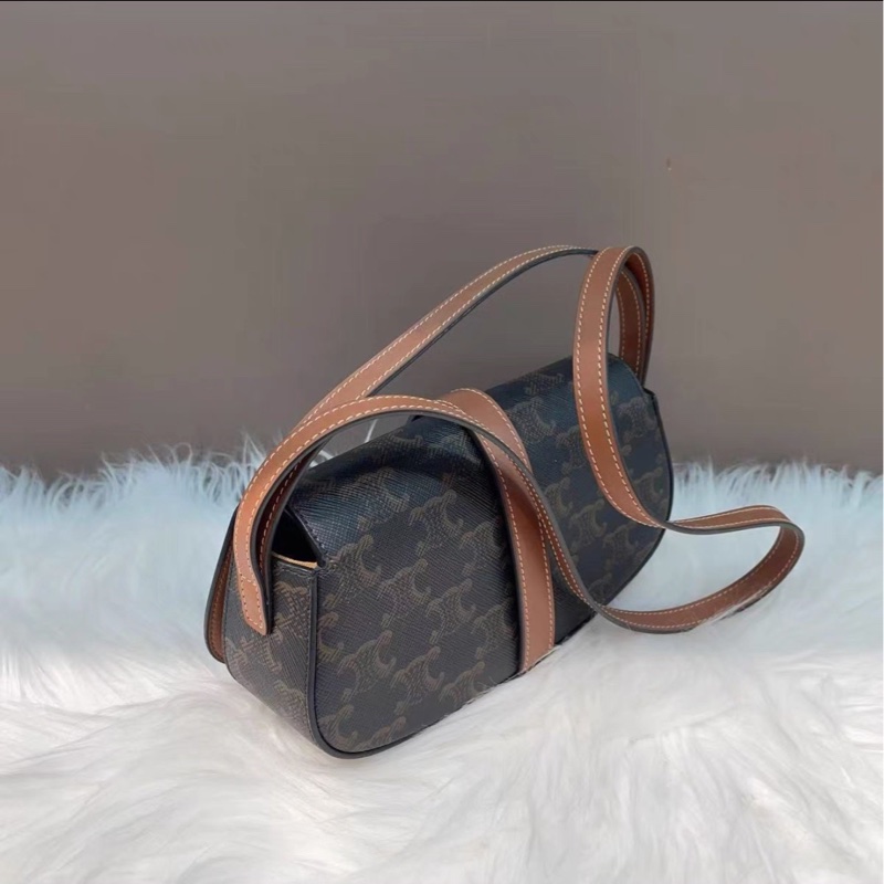 Lisa同款💯時尚感🈵Celine賽琳經典凱旋門老花tabou鎖頭包手提單肩腋下包-12